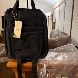 BEIS Black Expandable Backpack